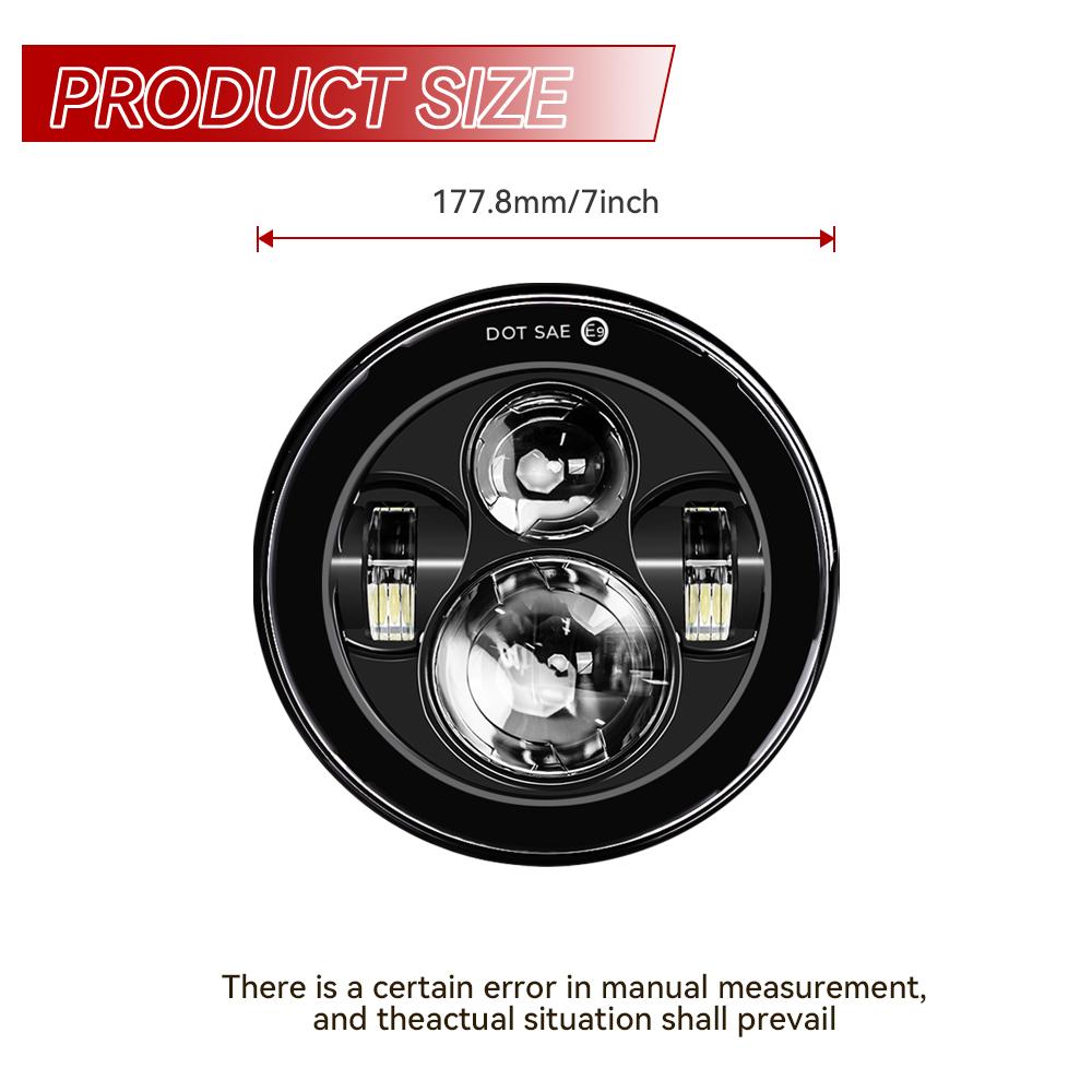 For Harley Motorcycle Light Davidson Electra Glide Softail Fat Boy Touring 7 Inch Motor  LED Headlight with 4.5 Inch Fog Lamps