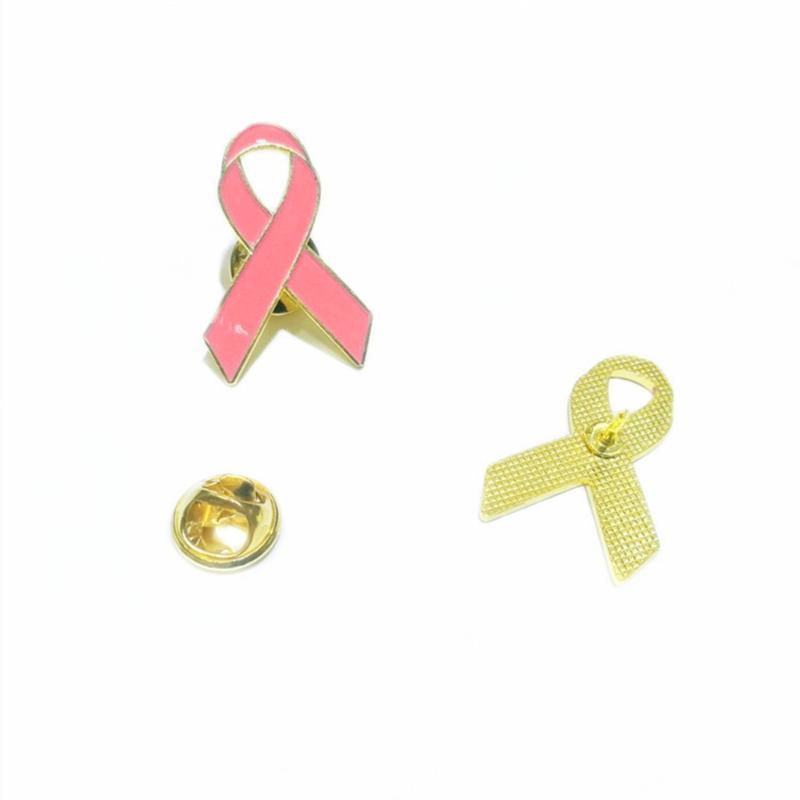 10x Hope Ribbon Brooch Pink Breast Cancer Awareness Buttons Badge Enamel Lapel Pins for Women Charity Party Ornament