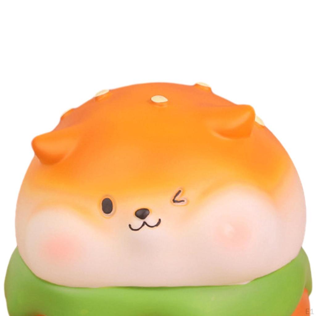 Bread Puppy Money Bank Animal Sculpture Art Doggy Figurine Little Dog Statue for Bookshelf Living