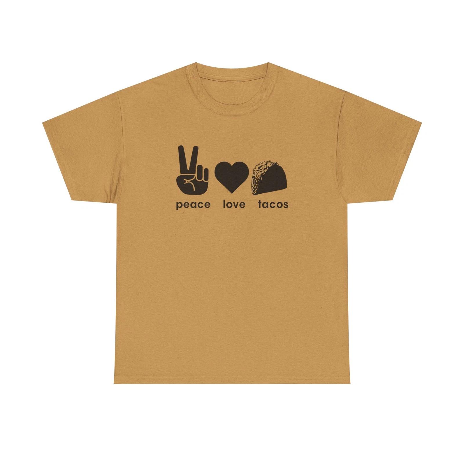 Peace Love Tacos Unisex Cotton Tee, Foodie T-Shirt, Fun Gift for Taco [...] S