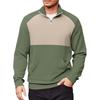 Men's Casual Long-Sleeved Collared Quarter-Zip Sweatshirt