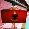 A-Albanien Flagga Mikrofiber Strandhandduk Absorberande Snabbtorkande Mjuk Yoga Simning Resort Bergsklättring Handduk