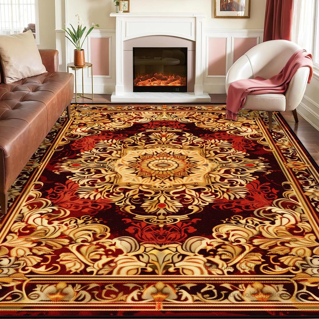 Persian Decoration Carpet Living Room Sofa Tea Table American Luxury Rugs Bedroom Washable Antiskid Entrance Floor Mat Lounge