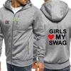 GIRLS LOVE MY SWAG Funny Logo Print Mountaineering Clothing Coat 2026 Unisex  Men's Spring And Autumn Cardigan Hoodies Jacket