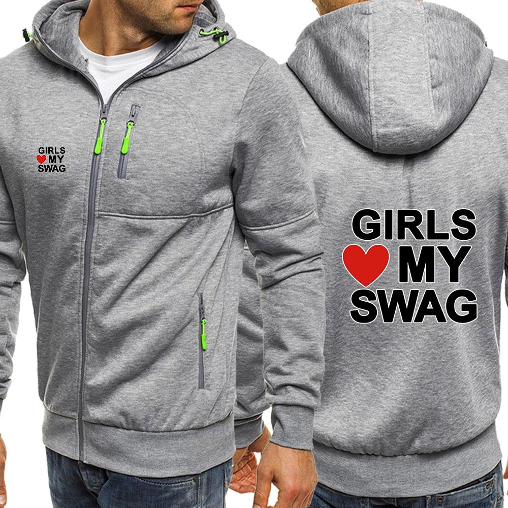 GIRLS LOVE MY SWAG Funny Logo Print Mountaineering Clothing Coat 2026 Unisex  Men's Spring And Autumn Cardigan Hoodies Jacket
