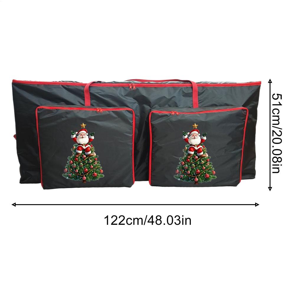 Christmas Tree Print Organizer With Two Front Pockets Christmas Tree Storage Bag Holiday Wreath Organizer For Basement Closet