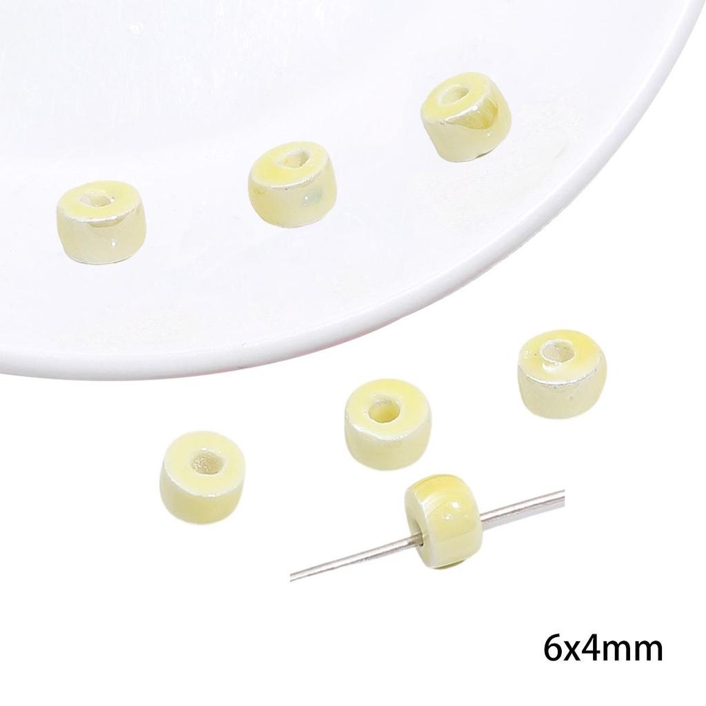 Yellow Hand-Painted Ceramic Cartoon Beads for DIY Bracelets, Necklaces, and Phone Chains