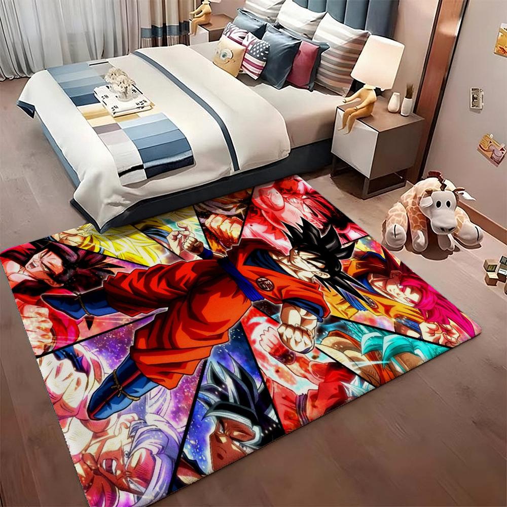 Goku'S Many Forms Printed Rug Nonslip Durable Carpet For Study Reading Area Home Party Decor Birthday Gift