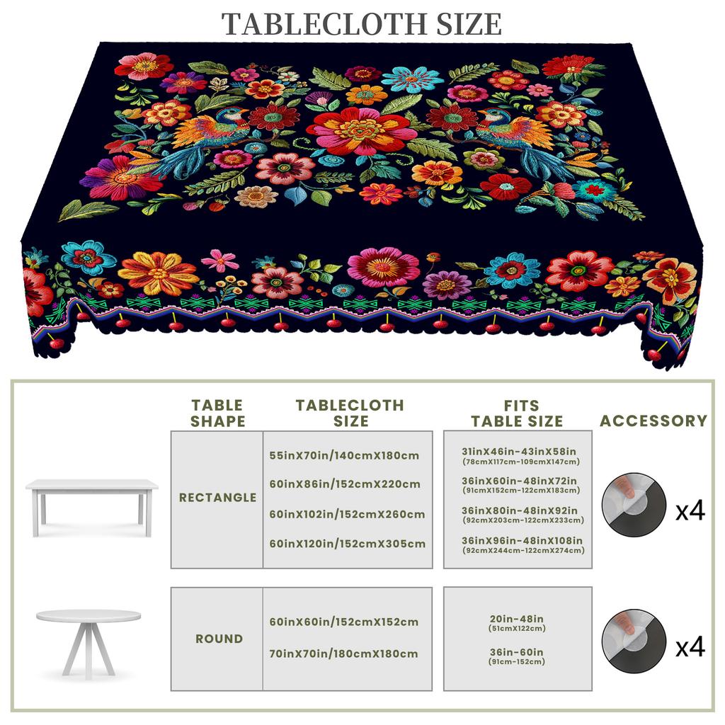 1 kus jarního barevného květinového ubrusu, barevné květiny, jahodové vzory, proces embosování okraje, kulaté a obdélníkové volitelné