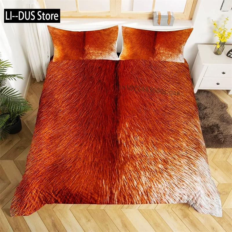 Cowhide Print Duvet Cover Queen Microfiber Western Farmhouse Animal Skin Fur Bedding Set 3pcs for Kids Teen Cow Quilt Cover