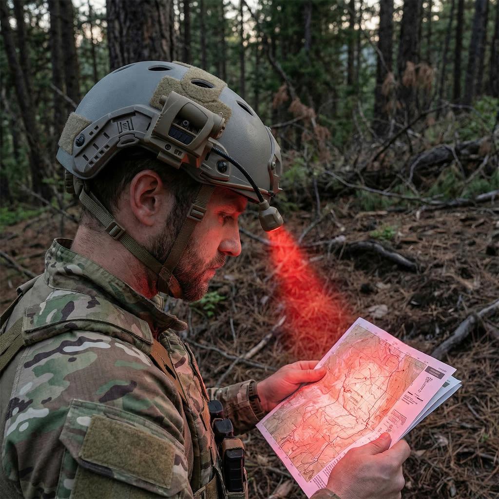 MPLS CHARGE Hunting Helmet Flashlight 1 Modes LED Tactical Helmet Head Light Energy Saving Outdoor Headlamp
