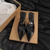 Pointed high heels women's 2025 new niche single shoes black temperament French sandals spring and summer sandals women's shoes