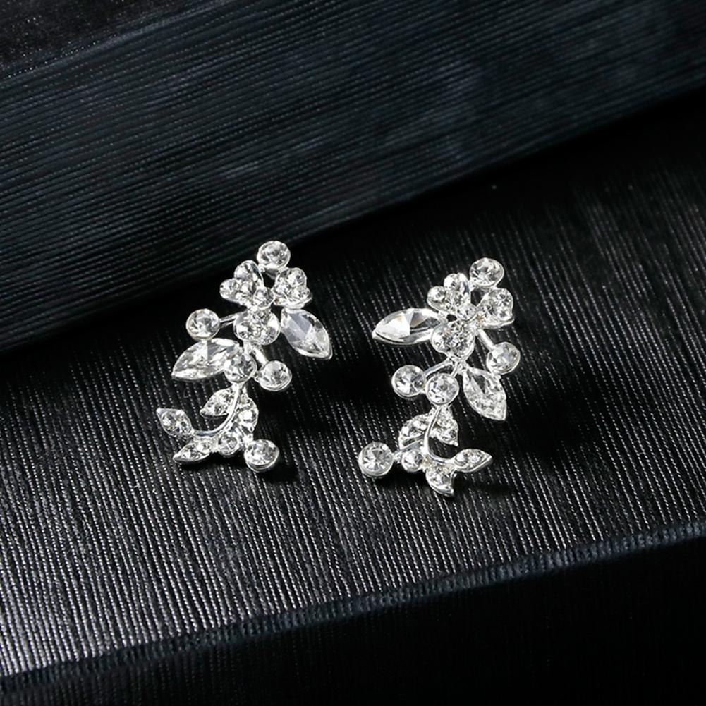 Women Bridal All-matching Jewelry Set Fashionable Diamond Alloy Necklace + Earring Set