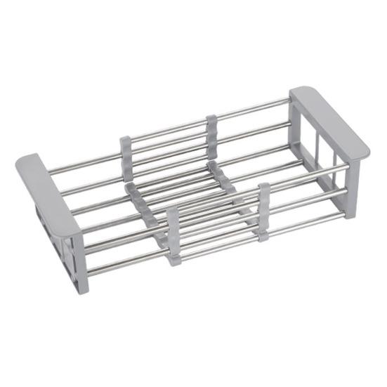 Stainless Steel Adjustable Expandable Rack Multifunctional Kitchen Sink Drain Basket with Dish Drying & Rinsing Non-Slip