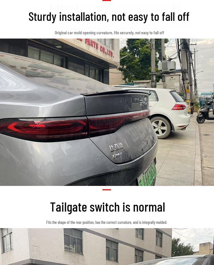 Compatible Rear Spoiler for BYD Qinplus DMI - No-Drill Installation for 25/26 Models