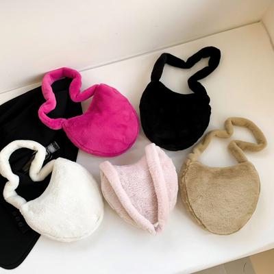 Autumn Niche Design Simple Fur Bag for Women Korean Style Casual Plush Bag Fashionable One-shoulder Diagonal Straddle Bag