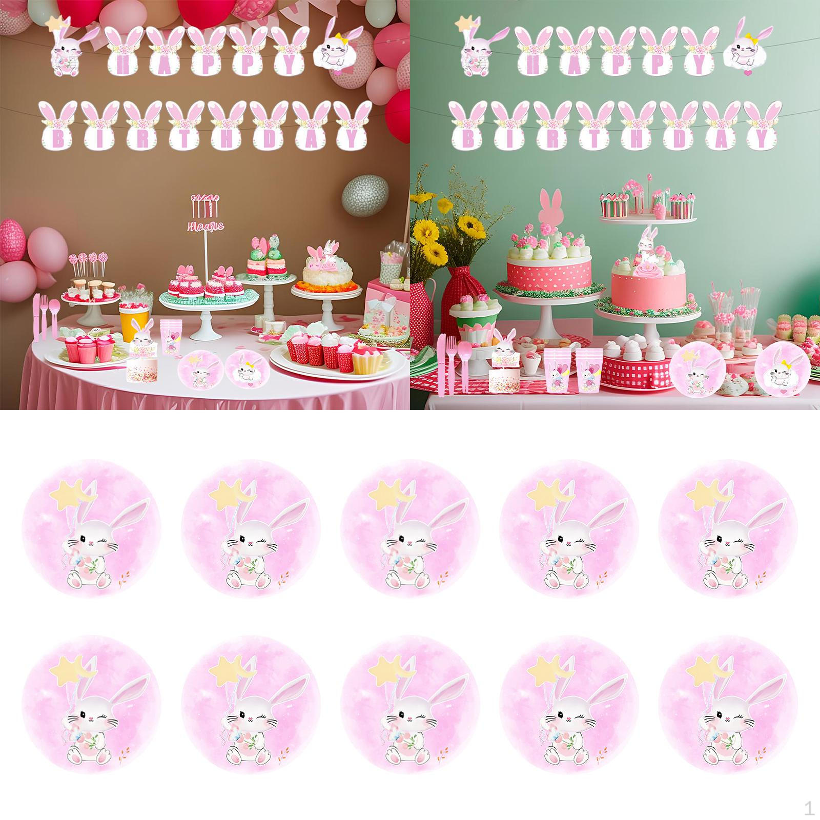 

Пасхальные украшения, одноразовая посуда, милые аксессуары с узором кролика, товары для вечеринок на свадьбу