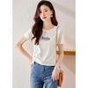T-shirt da donna ricamata a maniche corte