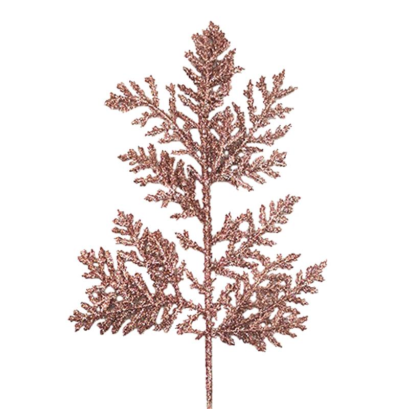 (10pcs/lot) Artificial Plants Pine Branches Christmas Tree Decoration Gold Glittering Sequin Material Home Decor Accessories