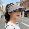 Women's Sun Visor Hat Outdoor Open-Top Straw Hat Woven Topless Two-Color Baseball Cap Summer Sunscreen Sunshade Beach Hat