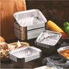 Disposable Aluminum Foil Pans, BBQ Plates, Heavy-Duty Food Containers, Pie Pans, Freezer & Oven Safe, 30-Pack (260ml, Square Plastic Cover)