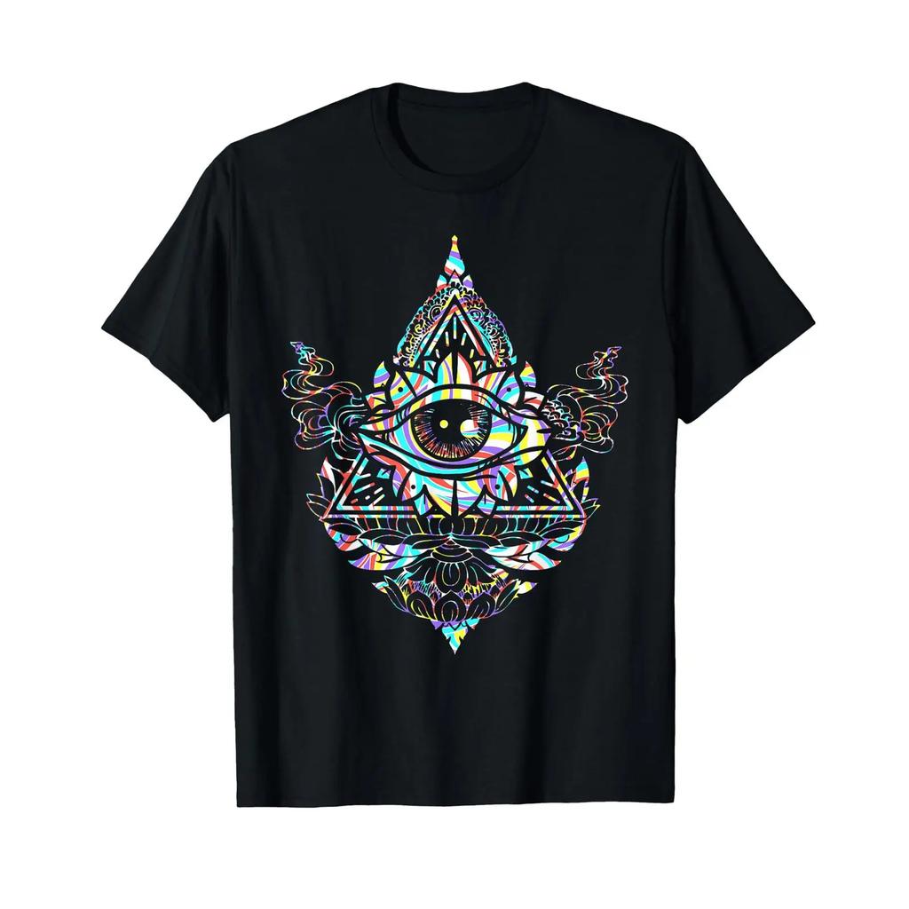 Darkpsy Festival Psytrance Goa Dream Catcher T Shirt Vintage Washed Stretched Breathable Slightly Streetwear Versatile Fashion