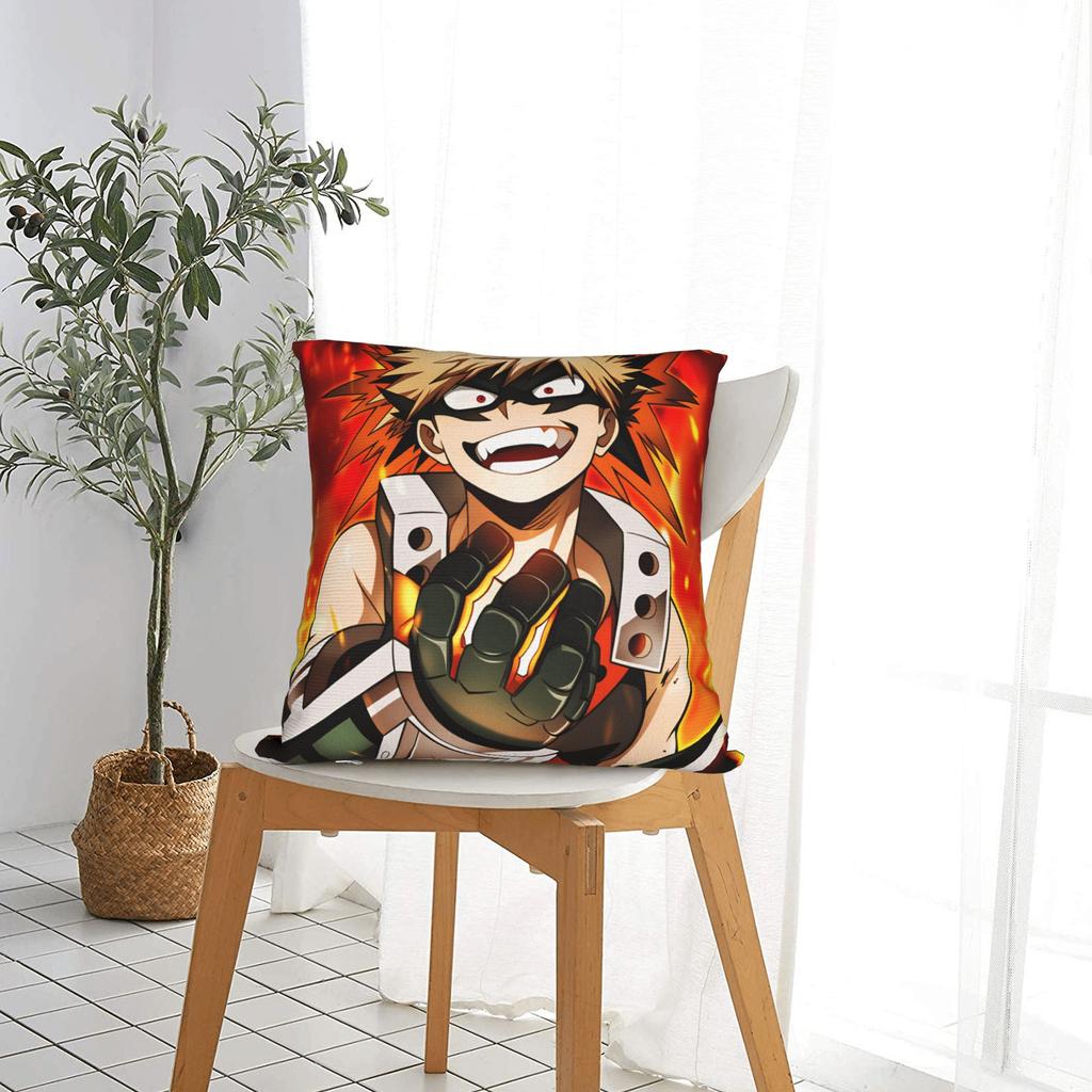 Anime K-Katsuki B-Bakugo Pillowcases  Vintage Pillow Case For Living Room Chair Soft Pillow Cover