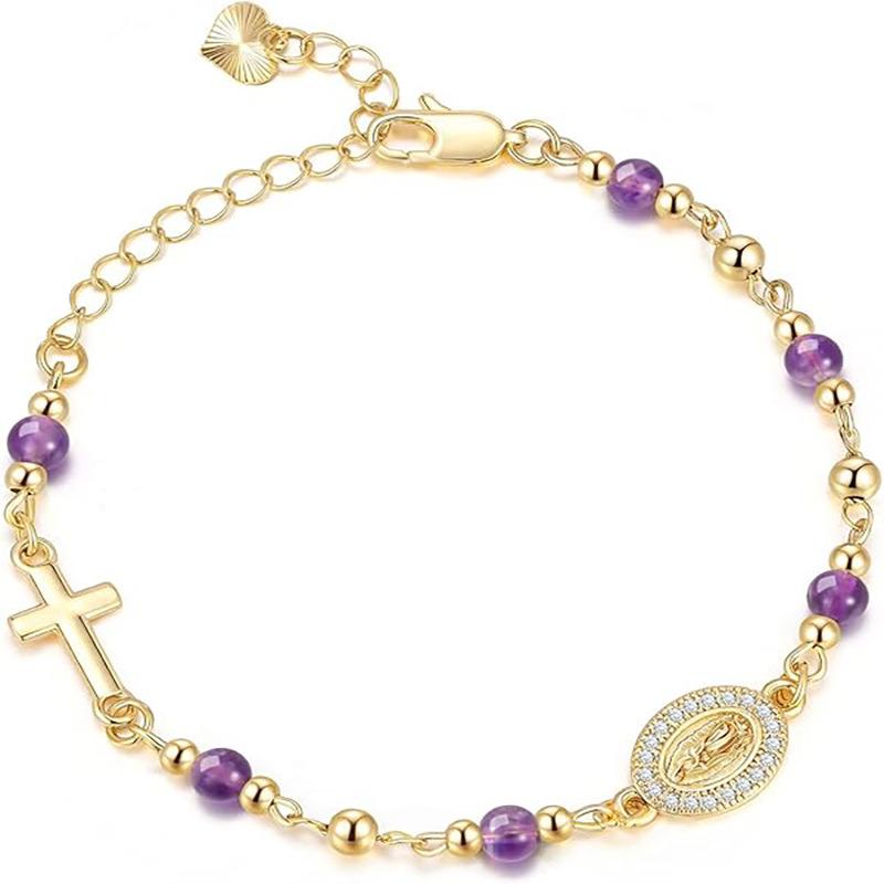 Virgin Mary Bracelet Beads Bangle for Women Jewelry Accessories