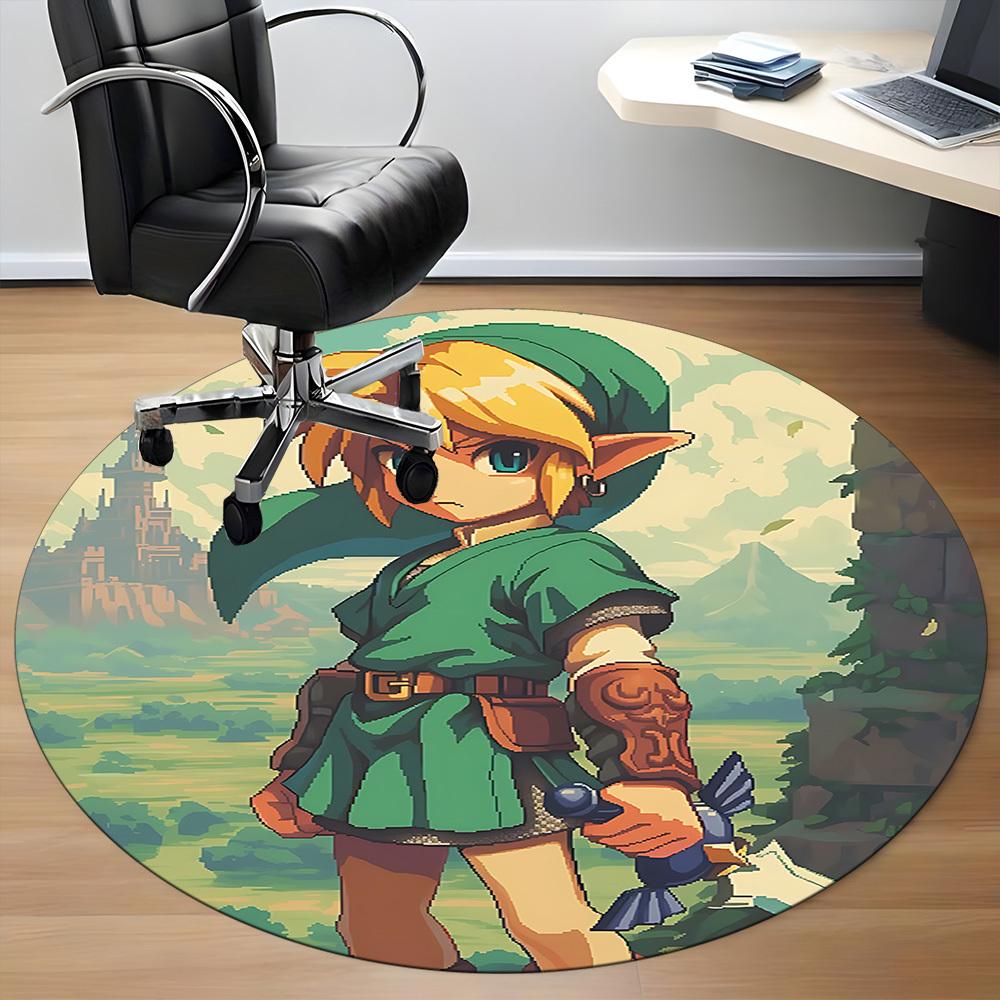 1pc Legend Zelda Office Round Area Rug, Under Office Chairs Bedroom Living Room Home Decor, Room Decoa1016240