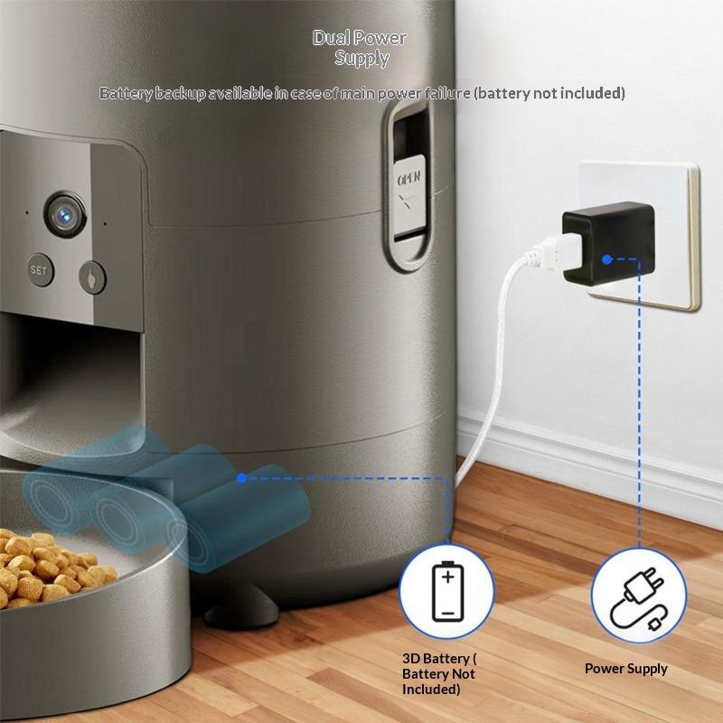 Automatischer Haustierfutterspender Katze und Hund Video-Knopf WiFi-Futterspender