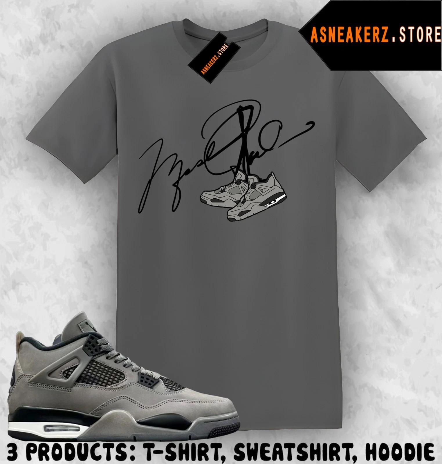 Tee Shirt Matching AJ 4 Cave Stone 2025 Match Sneaker 23 MJ Shoelace 4s T shirt S