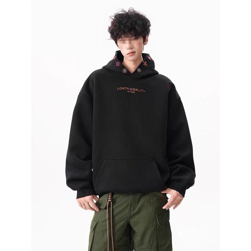 Unisex Designer Embroidered Ethnic Hooded Sweatshirt - Trendy, Versatile, and Loose Fit for Autumn