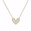 INS Trendy Baguette Zircon Heart Necklace - Light Luxury Gold Plated Sparkly Love Pendant Collarbone Chain for Women