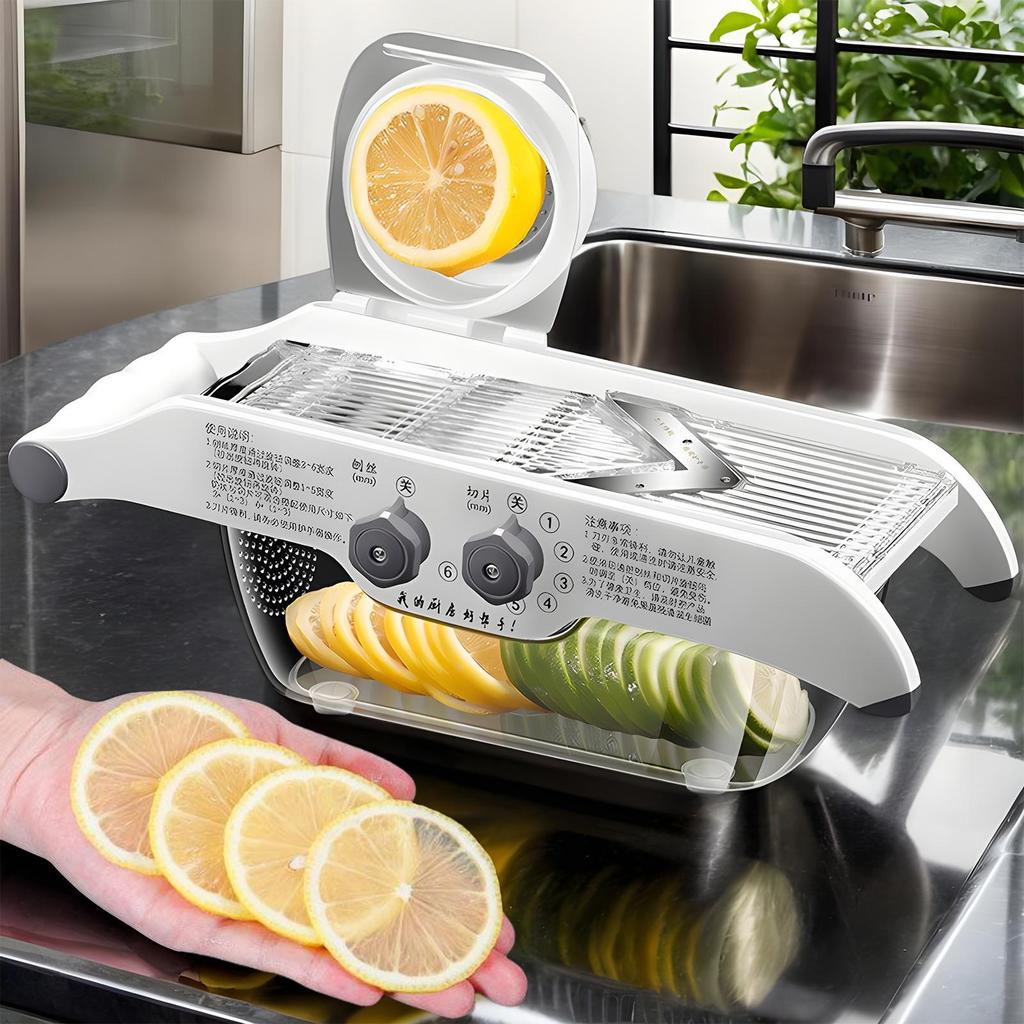 Kitchen Slicer Cheese Slicer Five Adjustable Settings Kitchen Shredder With Container For Meal Prep Home Cooking BBQ Restaurant