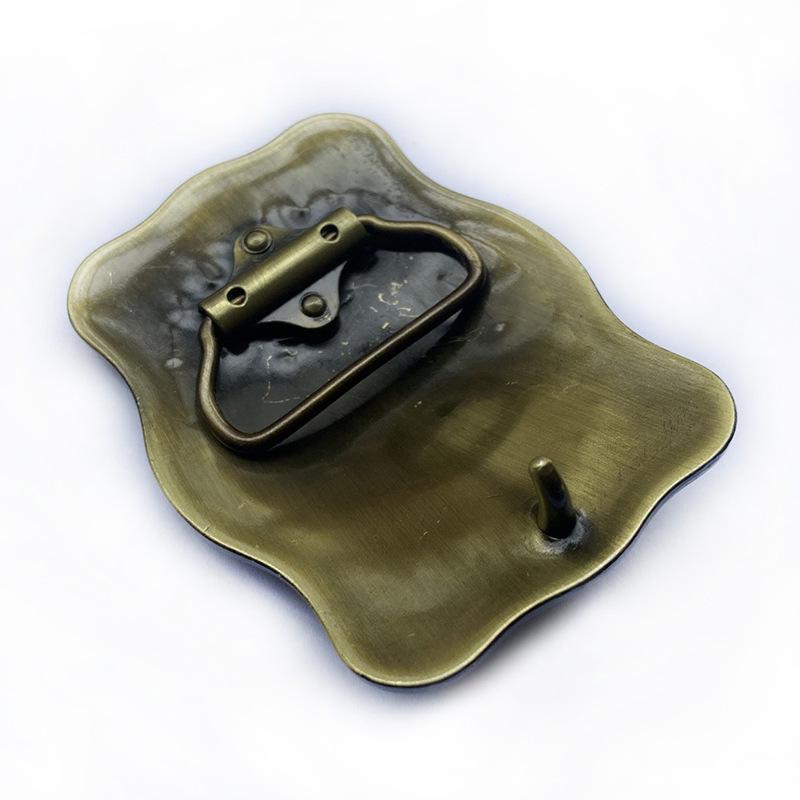 Black Skull Letter Smooth Belt Buckle - Fashionable European & American Style