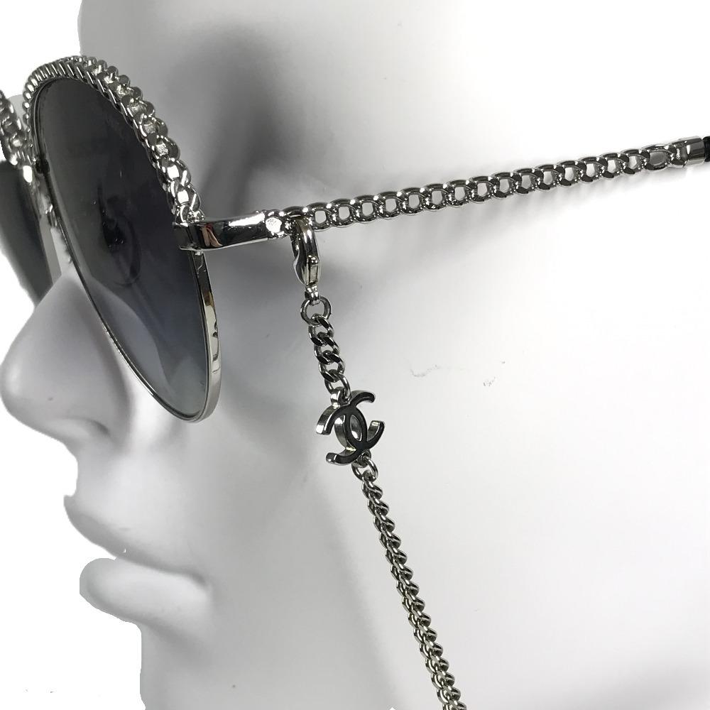 CHANEL 4242 Logo CC Mark Chain eyewear glasses sunglasses Black/Silver