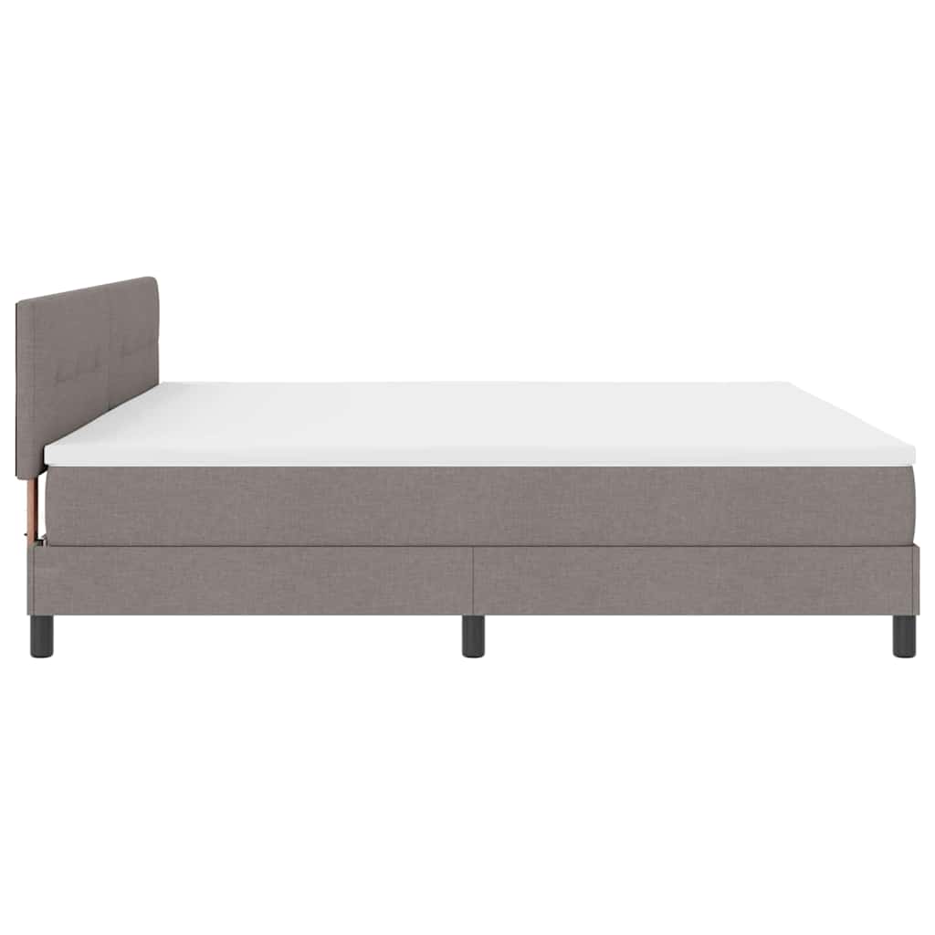 Box Spring Bed with Mattress and LED Lighting Taupe 200 x 200 cm Fabric