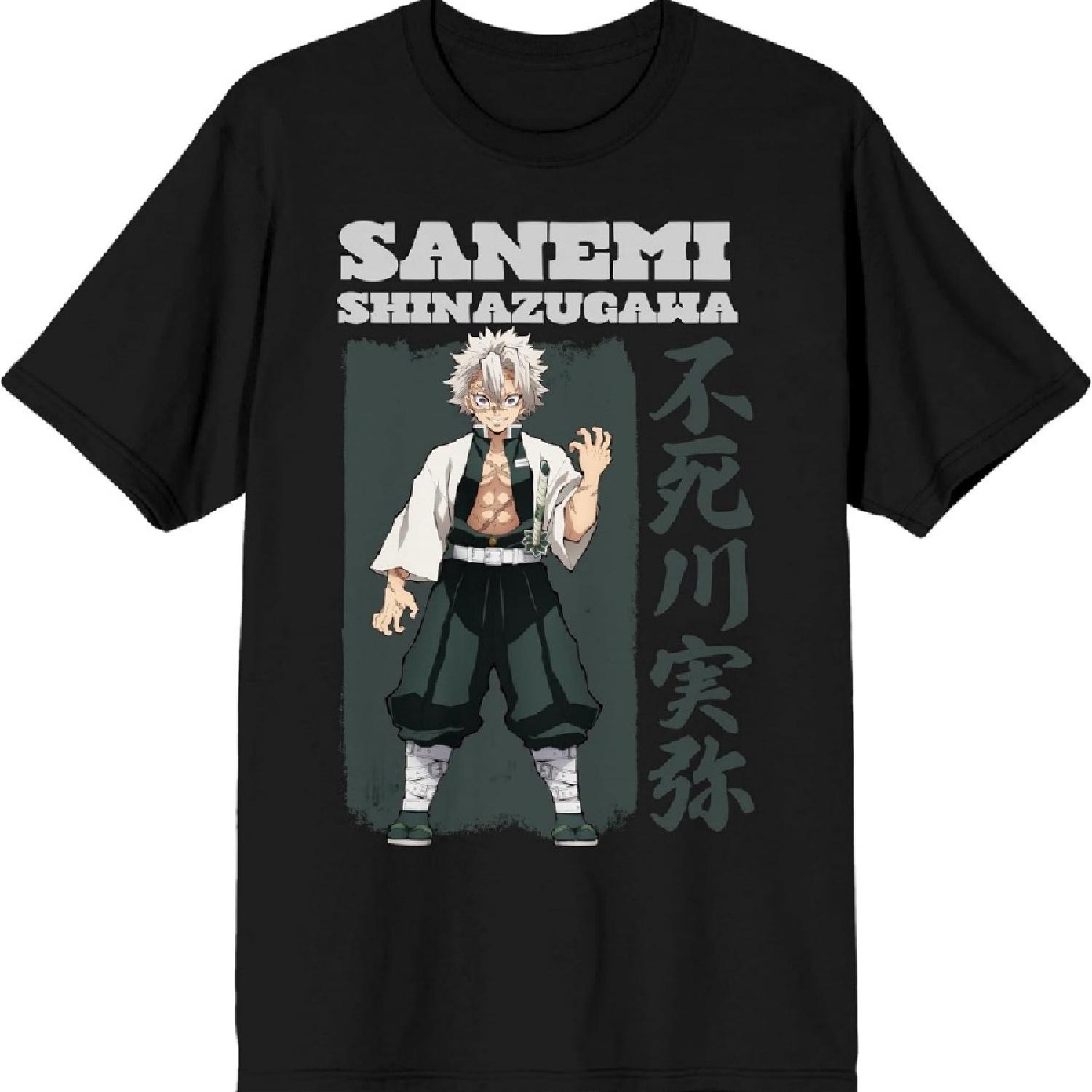 

Demon Slayer Sanemi Shinazugawa Adult Black Crew Neck Short Sleeve T-Shirt XXXXXL чорний