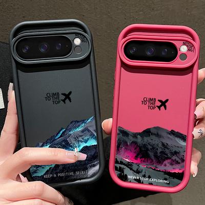 Custodia Antiurto in TPU con Stampa Montagna Aeroplano Per Google Pixel 9 Pro XL 8A 8 7 Pro 7A Silicone Morbido Protezione Lente Cover Opaca per Telefono