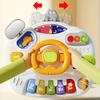 Multifunctional Educational Game Table for Youngsters,Interactive Steering Wheel, Musical Piano Keys,Traffic Light Flashing,Gear Start,Battery Powered