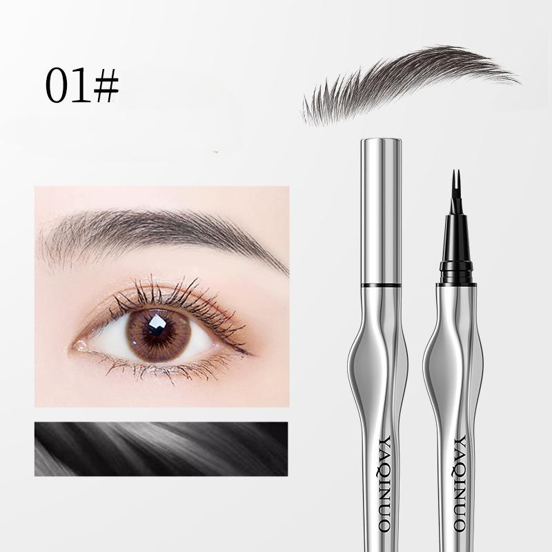 Bifurcated Eyebrow Pencil 2 Point Wild Eyebrow Pencil Long Lasting Easy To Grip Eyebrow Tattoo Waterproof Extremely Fine Eyebrow Pencil Black