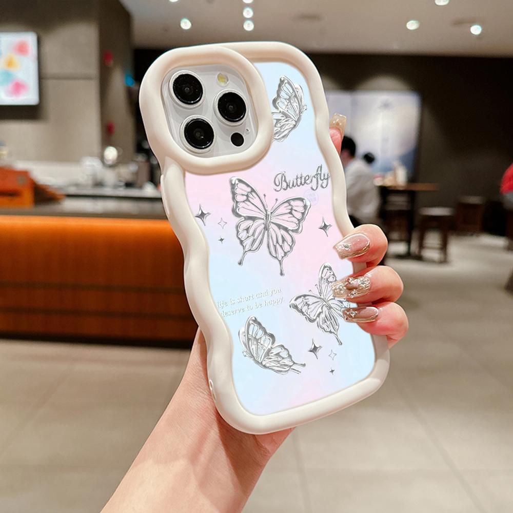 Macaron Soft TPU Phone Case for Xiaomi Poco X3 X5 X6 M6 Redmi 13C Redmi Note 11 12 13 Pro 11s 12s Cover Ae67 Butterfly flower Cute cartoon art design