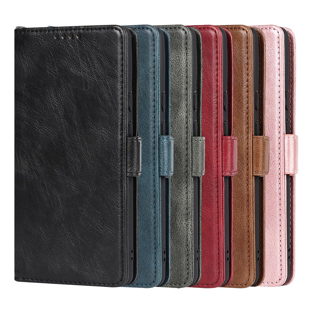 Suitable for Google Pixel 6 phone case, Google Pixel 6Pro mid-buckle retro double-fold clamshell leather case