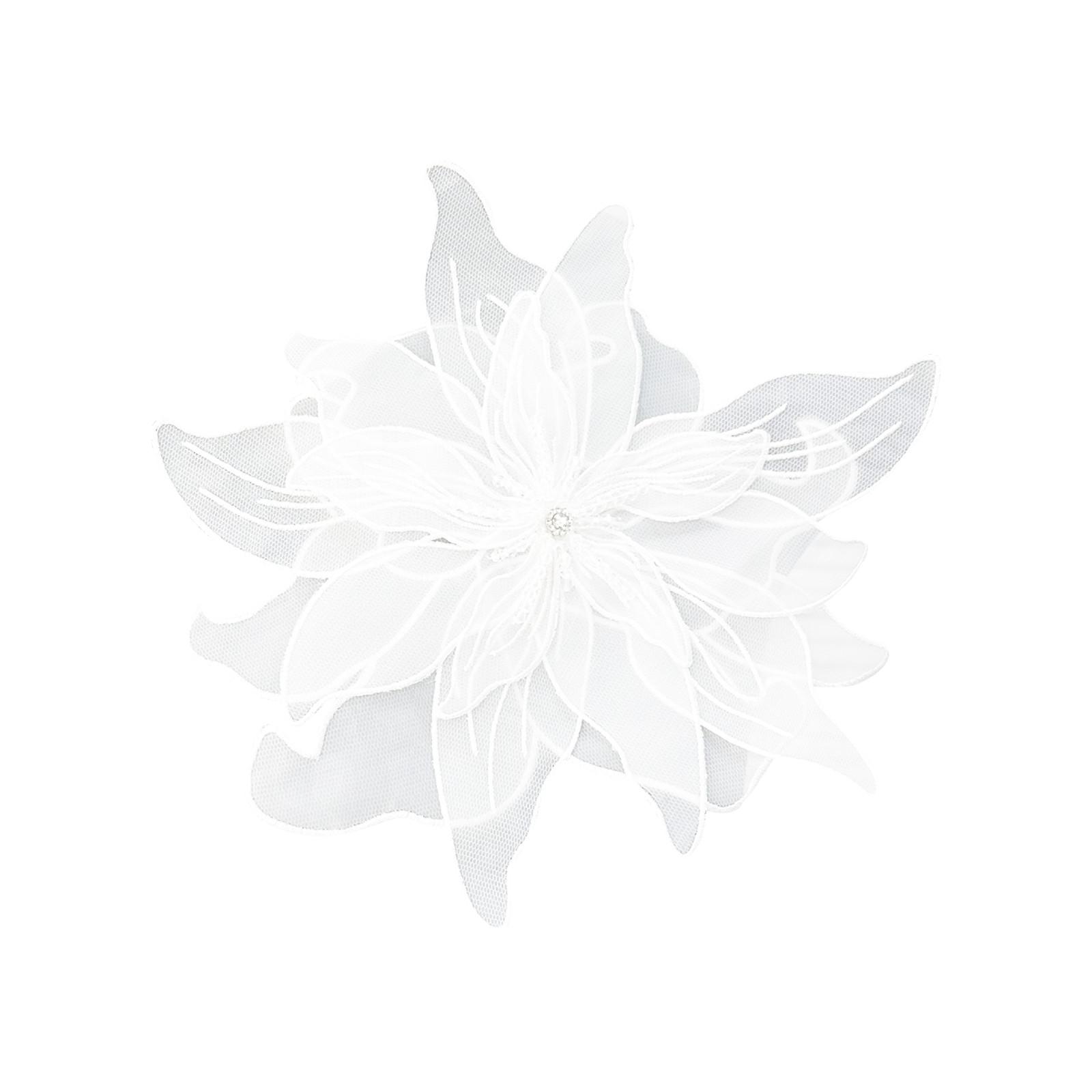 

Трехмерная сетка Цветок Женский дизайн Чувство Нерегулярная лента Лист Грудь Цветок Пара One Size белый