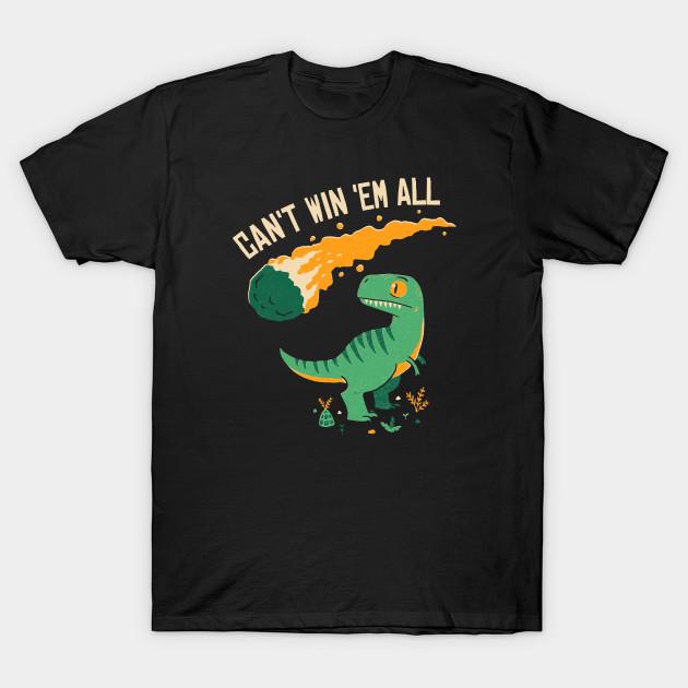 Men Black Print T-shirt Dinosaur: Can T Win  Em All No-Cut Transfer Paper Print Cotton Tshirt XL