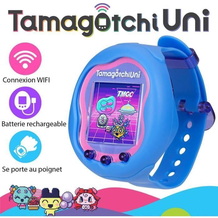 BANDAI - Tamagotchi Uni - Tamagotchi Connecté Avec Bracelet Montre - Animal De Compagnie Virtuel - Modèle Bleu - 43353