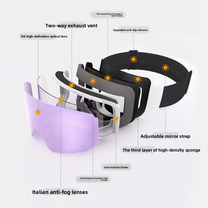 Ski Goggles Safety Double-Layer Anti-Fog Magnetic Attachment Professional Skiing High-Definition Breathable Outdoor Windproof