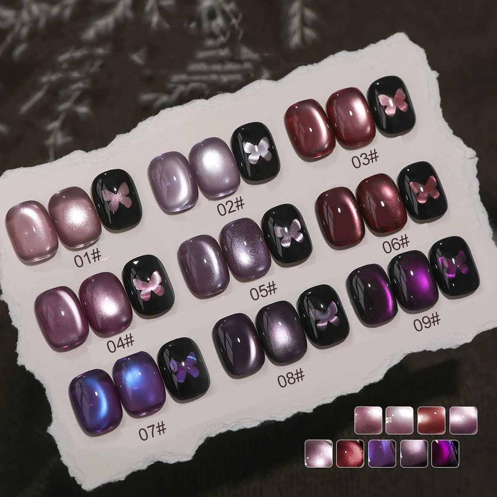 5ml Purple Ice Translucent Cat Eye Nail Gel for Spring Summer DIY Nail Art Tools Soak Off UV LED Gel Long Lasting Manicure Kit