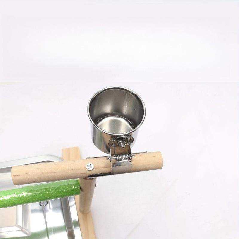 Bird Feeder Stainless Steel Bowls with Clip Hanging Feeder Cup for Parrots Parakeets Lovebirds