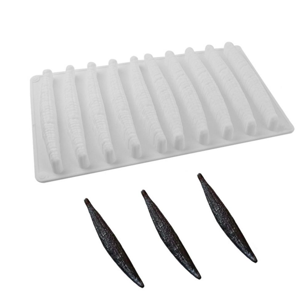 Vanilla Pod Shape Silicone Chocolate Mould 10 Cavities Baking Mold Kitchen Baking белый